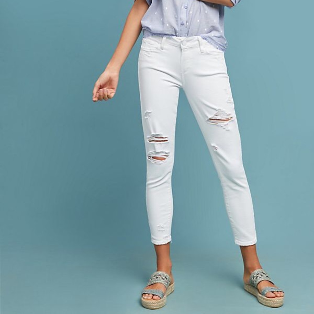 PAIGE Verdugo Ultra Skinny Optic White Distressed